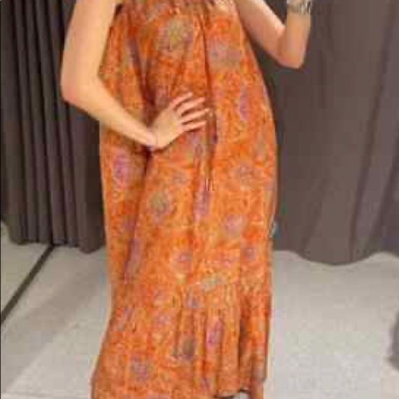 PRINTED ASYMMETRIC DRESS - Picture 6 of 8